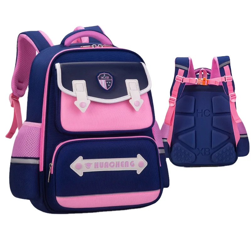 

2023 new British style student mochila escolar 1-6 grades to reduce the burden of double shoulder bag kids school bag