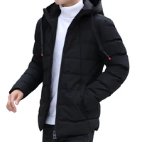 

2019 Winter Men's Cotton Slim Fit Warm-Free Ironing Hooded Cardigan Casual Thick Cotton Jacket