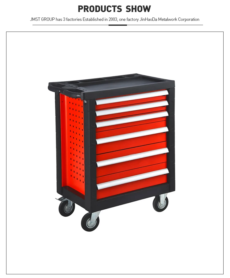 31" popular Rolling Tool Box metal Chest Storage Cabinet On Wheels with plastic top and central lock for garage