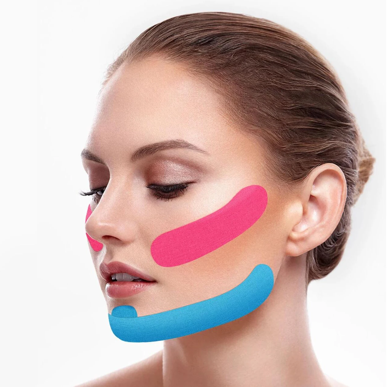 

Facelifting tape Kinesiotape Combined Cotton Cloth Physiotherapie Muscle Pain Relif Face Lift Tape Remove facial wrinkles, 11 regular colors, oem