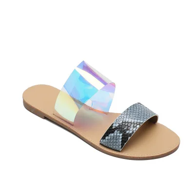 

2020 Summer Casual Glitter Jelly Shoes Women Beach Slippers Flat Jelly Sandals Woman Ladies Sandals