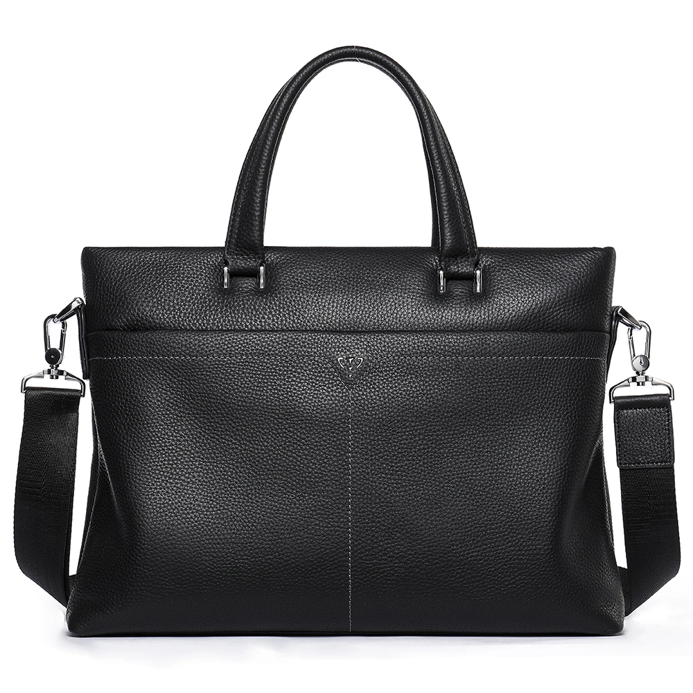 

MARRANT OEM ODM Manufacturer Handmade Leather Men Laptop briefcase Genuine leather cowhide office bags for men, Black