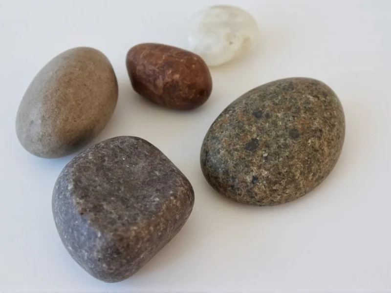 Polished stones from DIY rock tumbler project