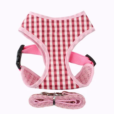 

Pattern Summer Breathable Weighted Dog Harness Hot Sale High Quality Grid for Dogs Dog Walking 100% Cotton Modern