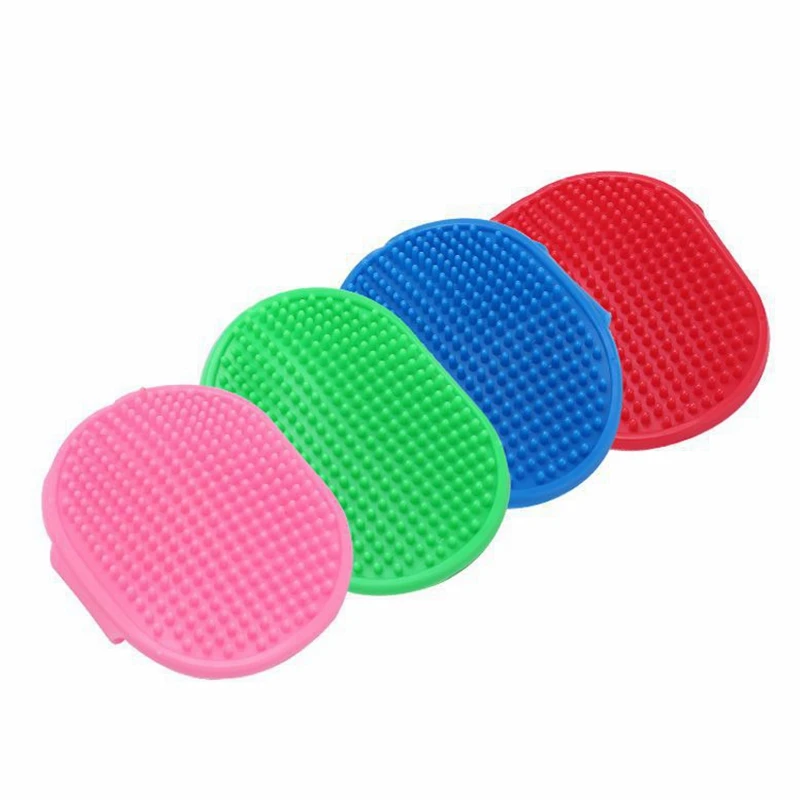 

Pet Shampoo Bath Brush Soothing Massage Rubber Comb Adjustable Ring Handle Dog Grooming Brush Suitable for Long Short Haired, Blue/green/orange/pink