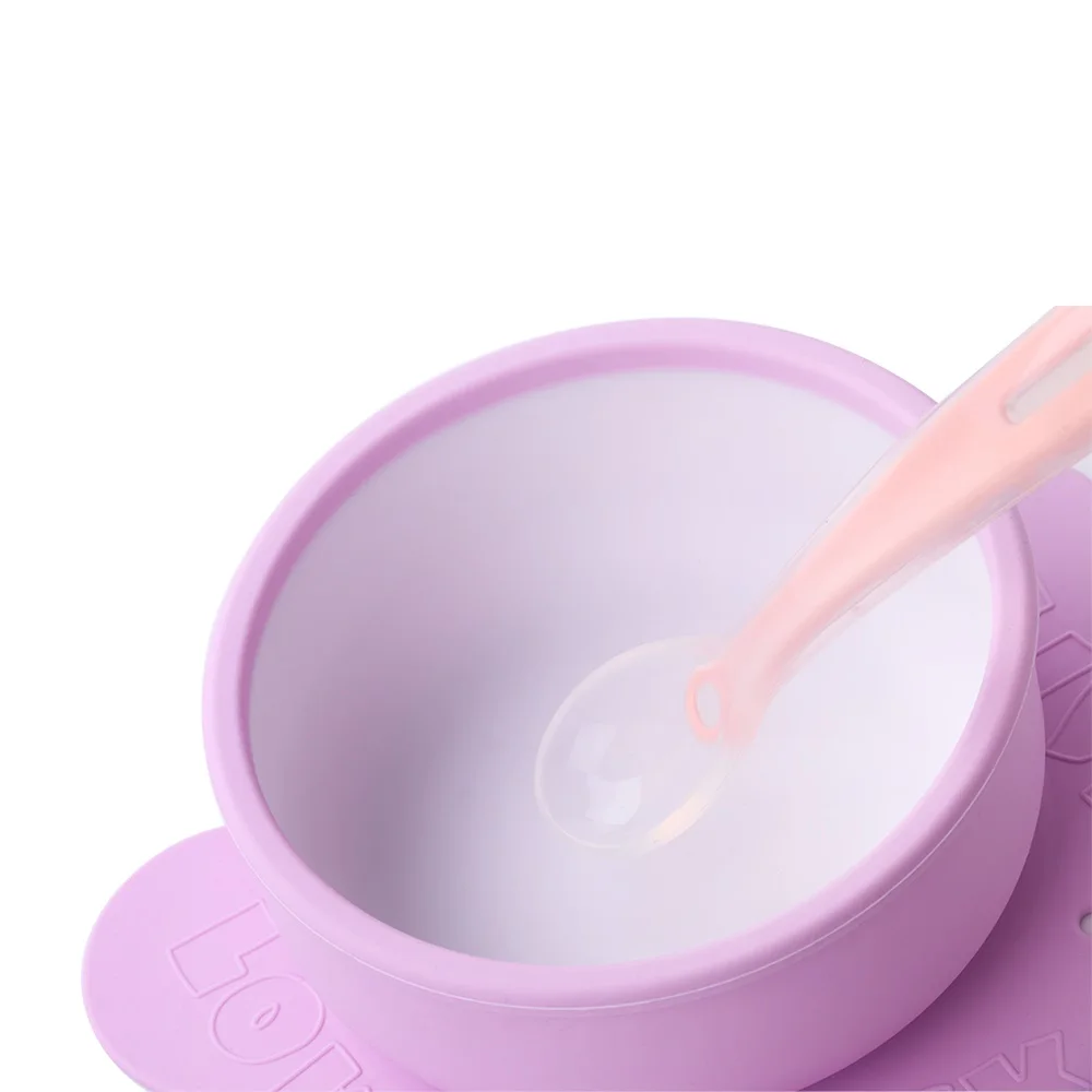 

Four Leaf Clover Design Pattern Good Quality Silicon Baby Bowl Easy Cleaning Baby Feeding Bowl