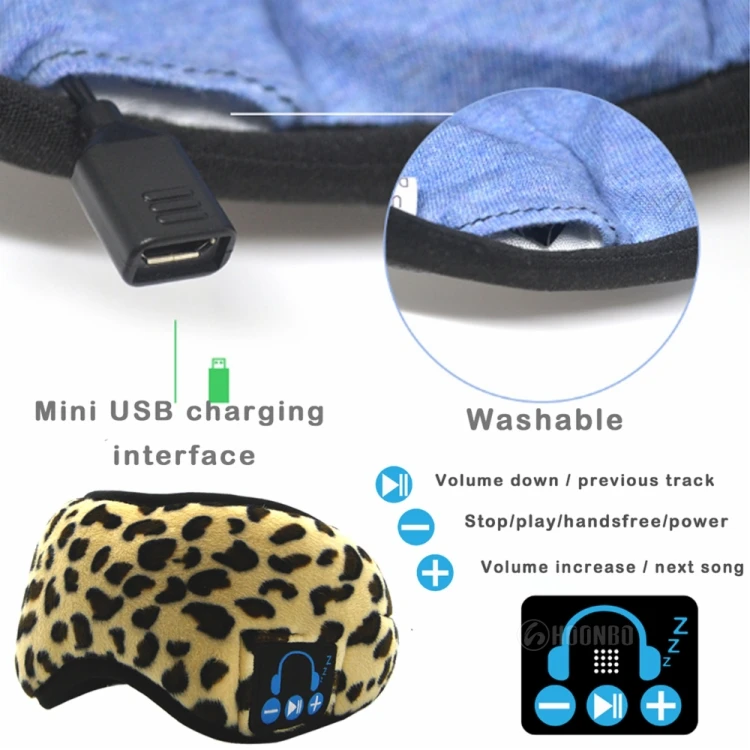 Factory Comfortable 5.0 Bluetooth Headband Wireless Music Sport Adjustable Sleep Travel Headphone Washable Eye Mask