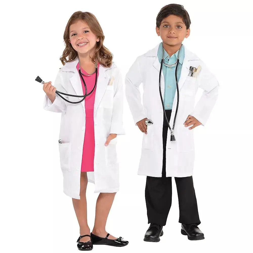 

wholesale boy girl Costume children cosplay kids white lab coat suits for role play