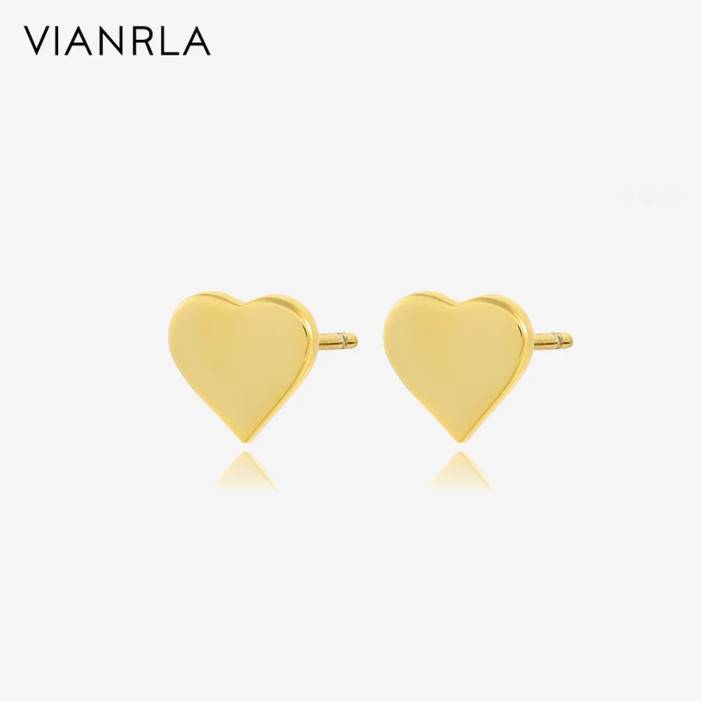 

VIANRLA 925 Sterling Silver Earrings Heart Shape Minimalism Style 18K Gold Plated Cuff Earring Valentine