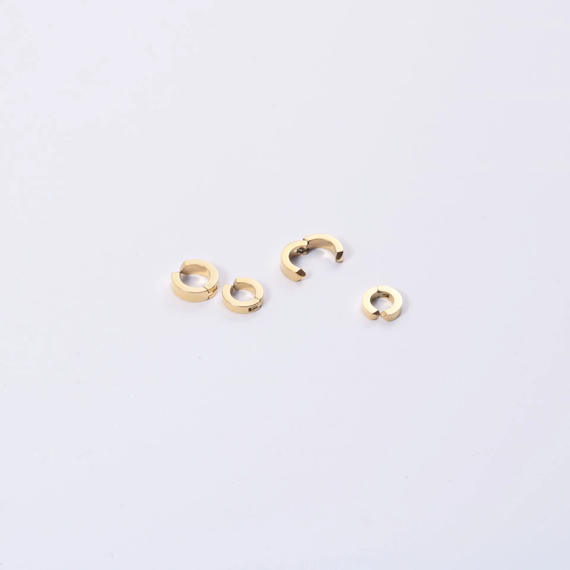 JOOLIM High End 18K Gold Plated Simple Smooth Cuff Earring Jewelry Stainless Steel Earrings Trendy Women's Hoop Earrings
