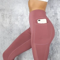 

Women nylon spandex compression sport fitness yoga pants high waisted workout gym Booty Leggings With Pocket
