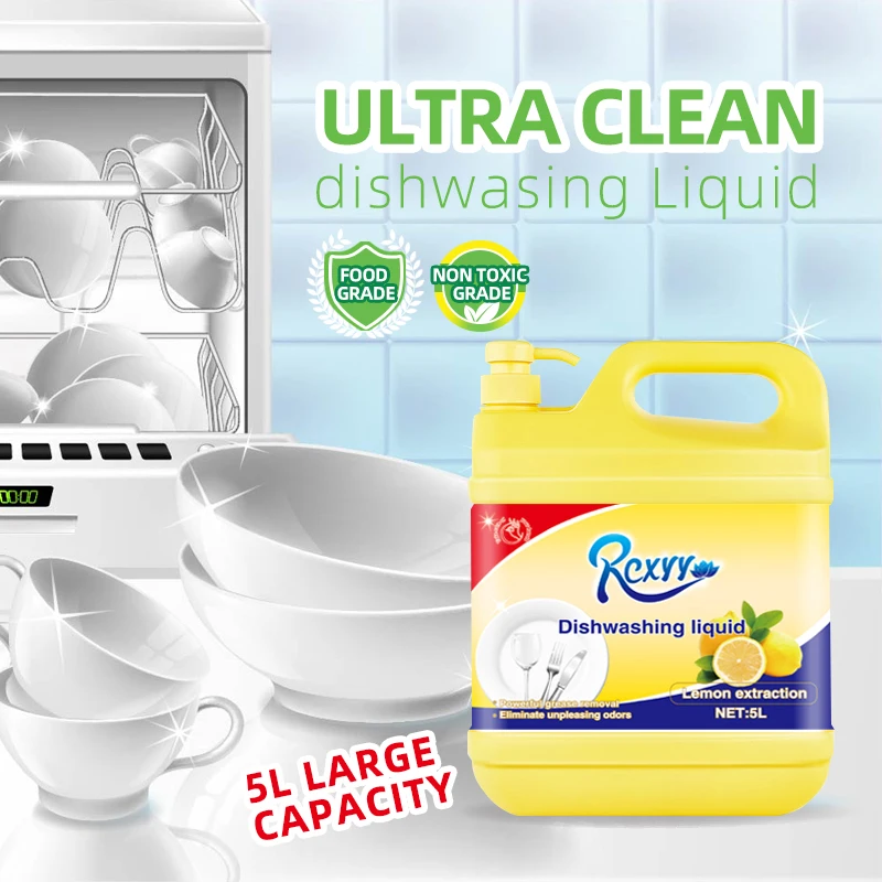 

5L OEM High Quality Kumquat/Ginger/Lemon Detergent Cleaning Chemicals Kitchen Cleaner Dishwashing Liquid, White