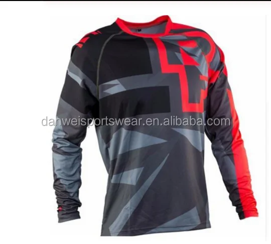 

custom sublimation v neck long sleeve kids motocross jersey