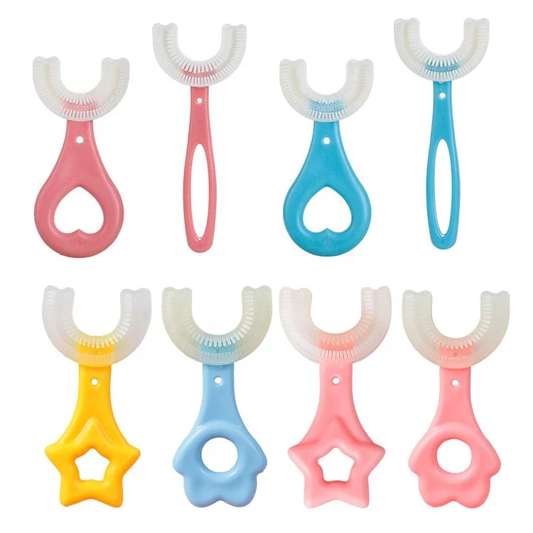 

Manual Silicone Baby Toothbrush Children U Shape Replacement Oral Care Cleaning Brush Kids Tooth Cleaner, Customized color