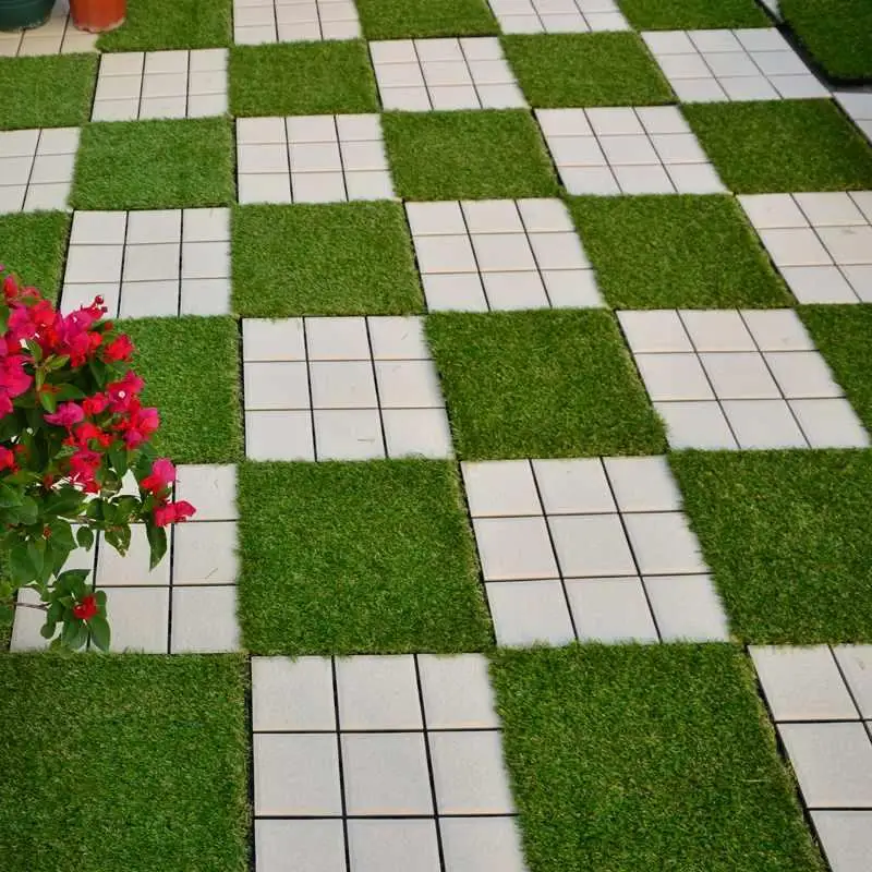 

UNI Easy Installation and artificial grass best price shanghai hangju Maintain Artificial Grass Tiles