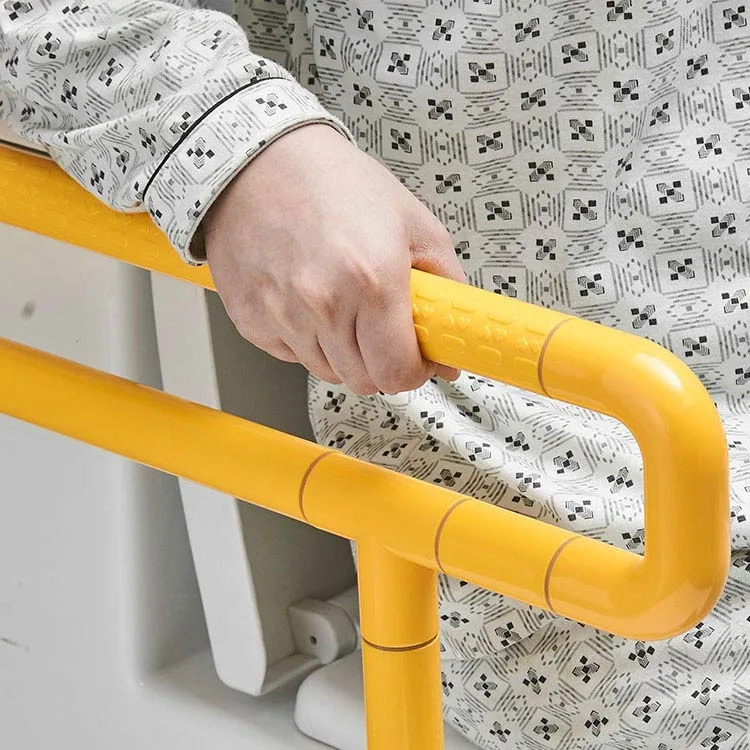 bathroom-grab-bar-stainless-3W009-user-hand-grip-lower-rail-yellow-abs-sleeve-close-up