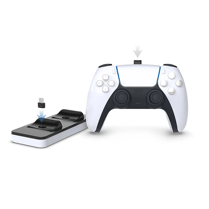 

Hot sell smart wireless USB charging for sony PS5 controller stand For PS5 Games Controller Holder, Black-white