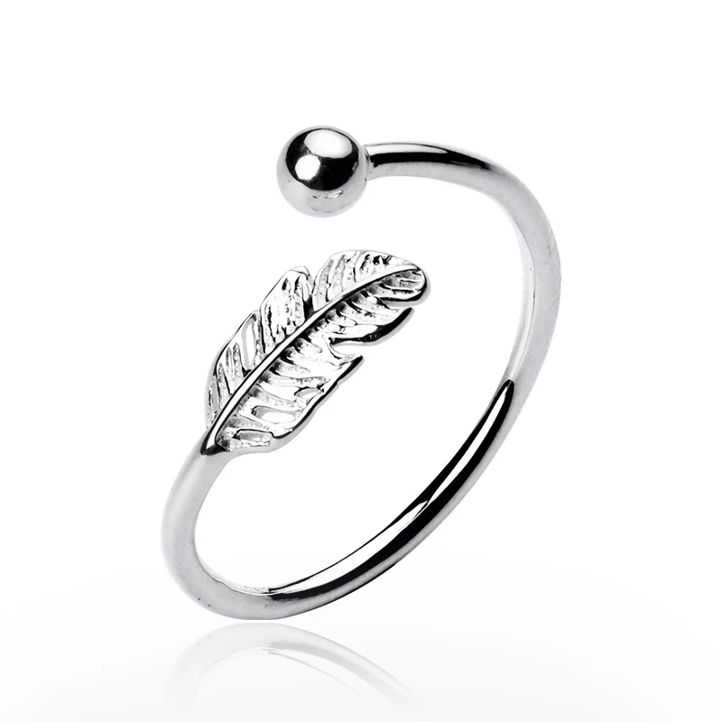 

Hot Sale 2021 Latest Fine Design Ladies Adjustable Leaf Wedding Rings 925 Sterling Silver Women Fashion Jewelry