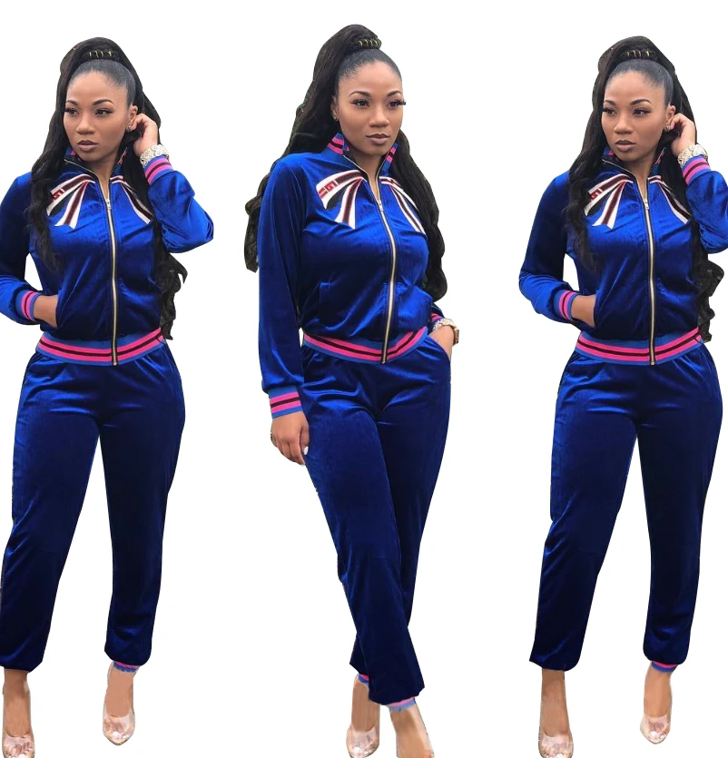 

L284822 New Arrivals Fashion Casual Ribbed Embroidered Two Piece Set