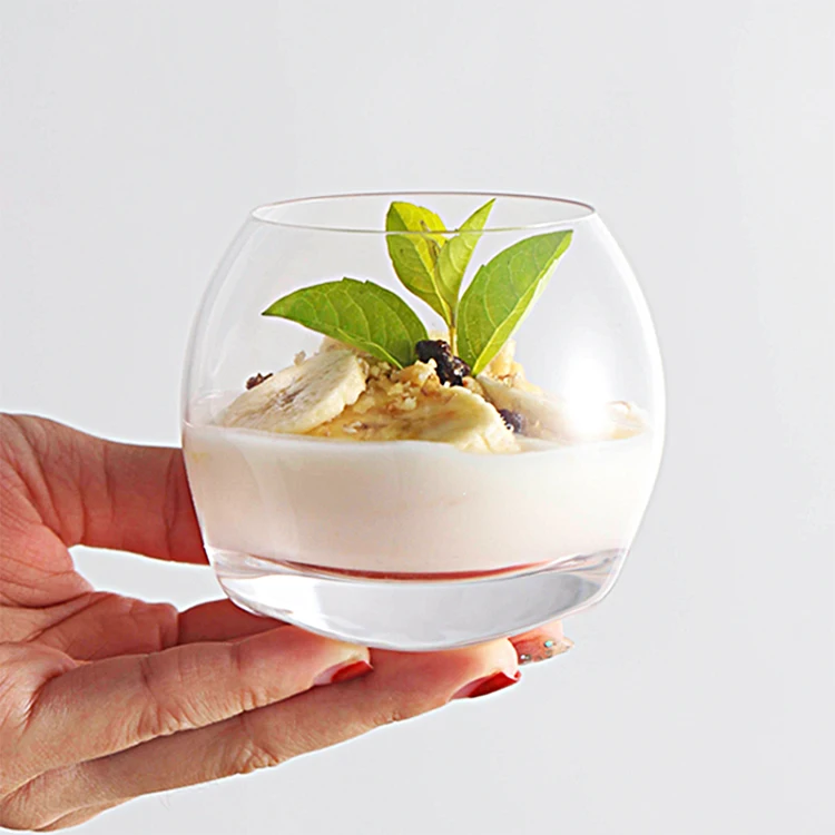 Restaurant Glassware Round Dessert Cup Glass Cute Mini Dessert Glasses