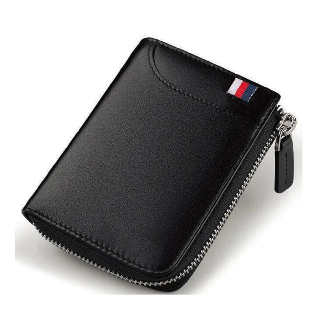 

Kissun Genuine leather Wallet minimalist pure card holder vegan Id Stylish black small Front Pocket Leather Wallets