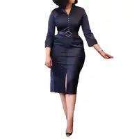 

91201-MX48 black plus size dress women sehe fashion with belt
