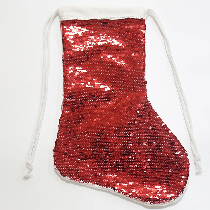 

Photo Reversible Mermaid Magical Sequin Sublimation Christmas Stocking, Red