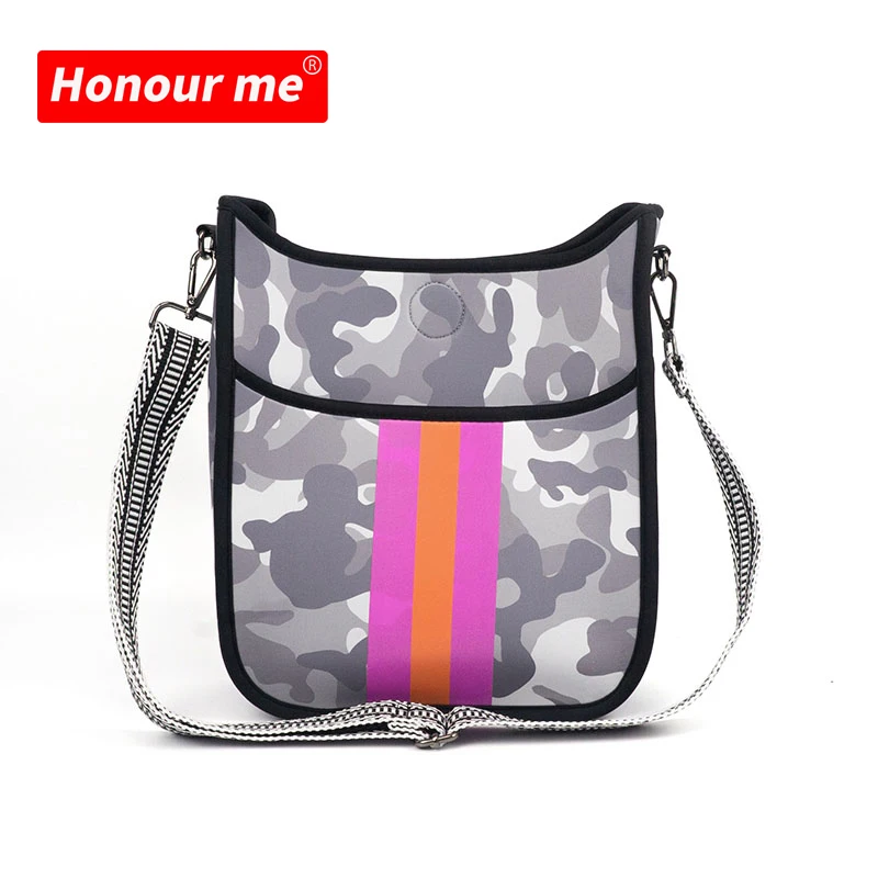 

Camouflage Painting flat message beach bag Neoprene Crossbody Bags For Women