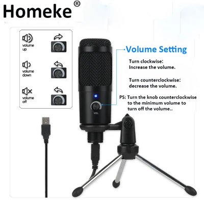 

Metal USB Condenser Recording Microphone For Laptop Windows Cardioid Studio Recording Vocals Voice Over,YouTube