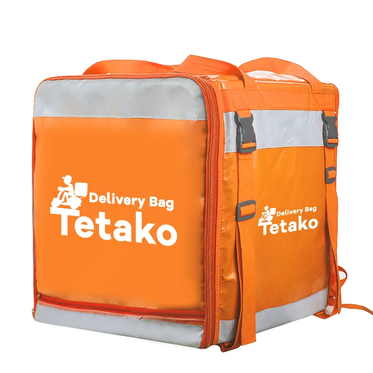 

Custom Waterproof Motorcycle Bike Pizza Thermal Insulated Cooler Backpack Delivery Bag Food, Orange or customized