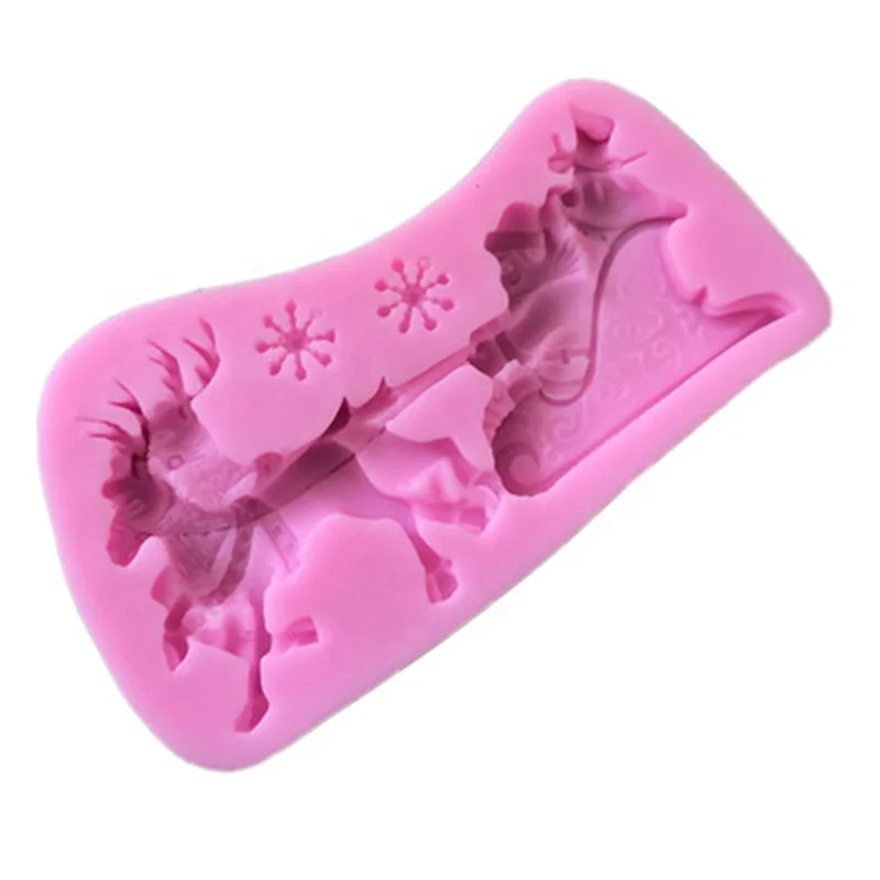 

Silicone Santa Sleigh Christmas Baking Molds, Pink