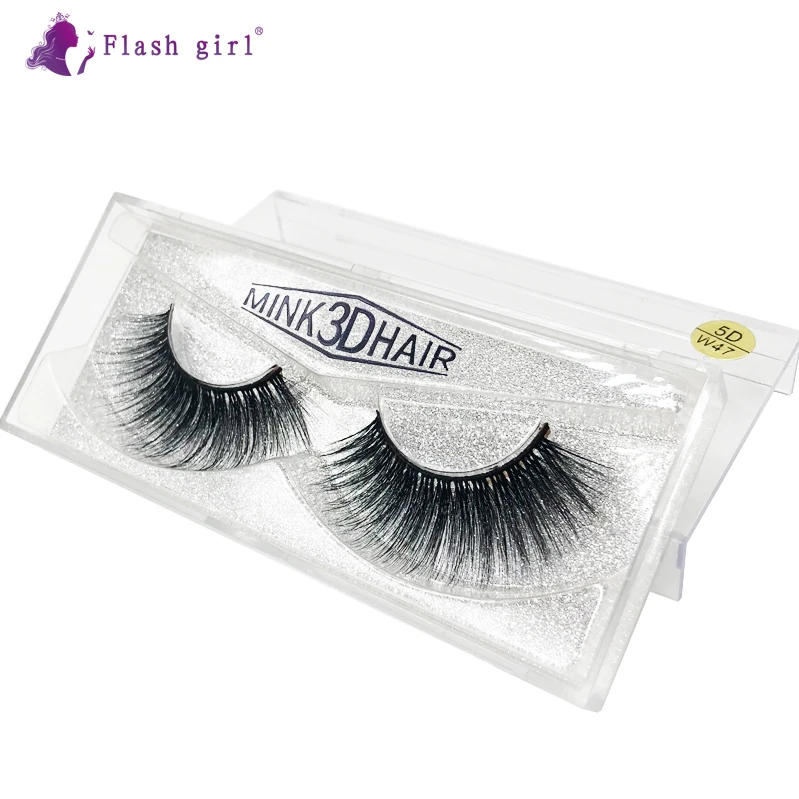 

High quality free sample 5D-W47 private label 1 pair 5D faux mink eyelashes custom packaging