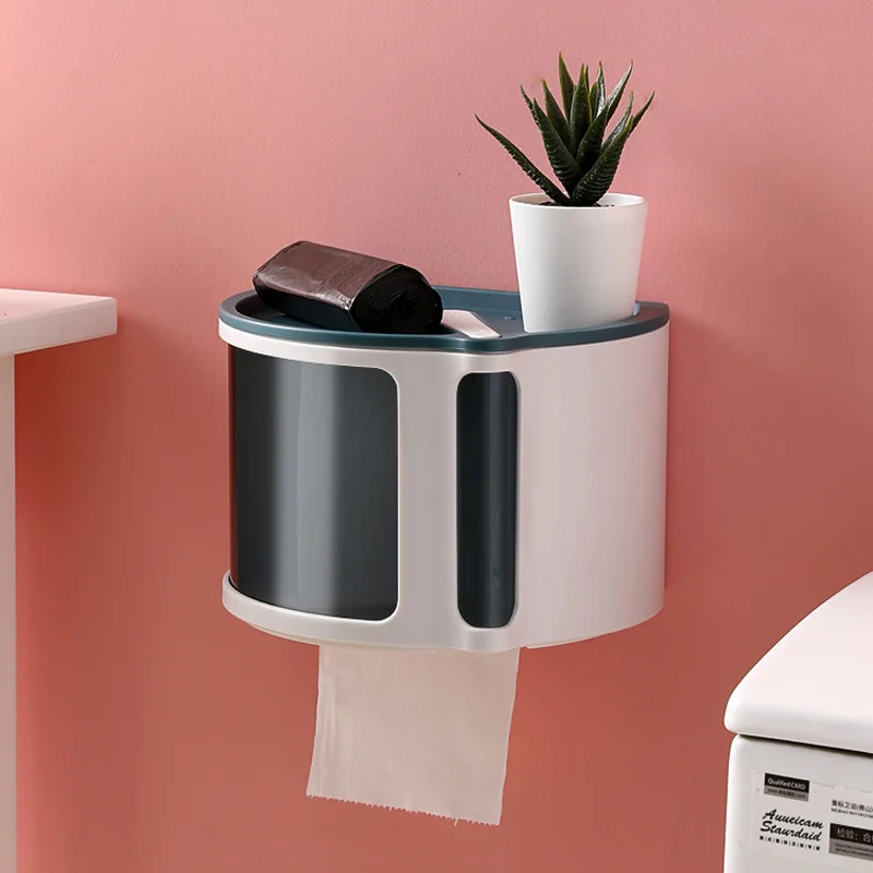 

2020 new Wall-Mounted Waterproof tissue box holder toilet paper holder