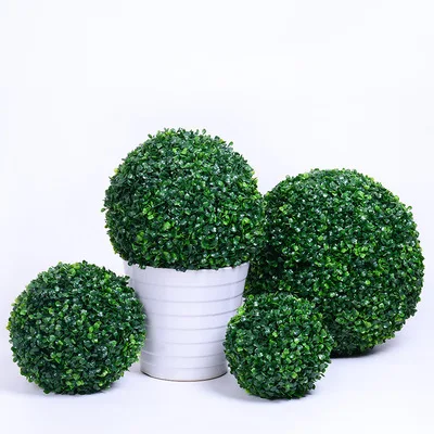 

Artificial boxwood hedge indoor outdoor using topiary grass boxwood ball for home garden decoration high quality