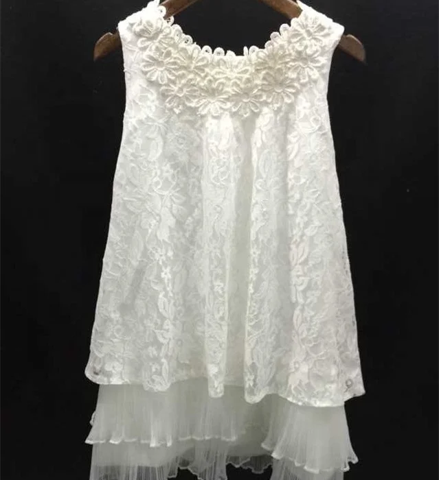 

2017 summer flower girl party lace dresses chiffon baby dress