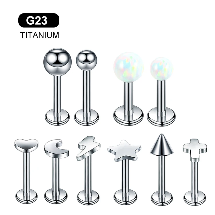 

High Quality Custom G23 14G 16G 18G Titanium Piercing Body Jewelry Stud Earrings For Women