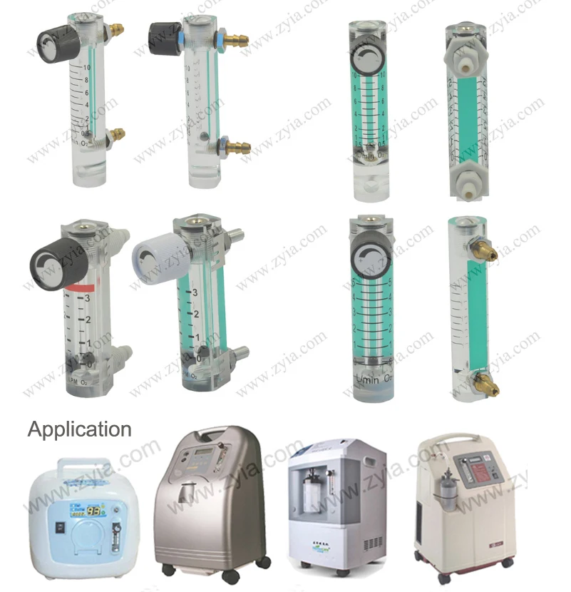 O2 Rotameter Medical Oxygen Rotameter Flow Meter 0-25 LPM Stainless Steel & Plastic ...