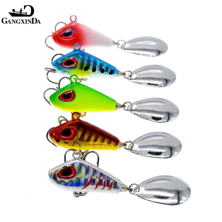 

6/10/15/25g Artificial Bait Carp Spoon Metal Ice Mini Bait Jigging Lead FishSpinner Reflective coating Fishing Lure VIB, 5 colors