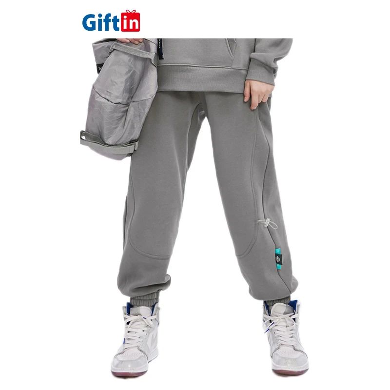 

Youth Popular Soft High Quality French Terry Gray Utility Sweatpants Elastic 100 Cotton Joggers Unisex