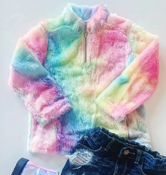 

2019 Hot Sale Mommy And Me New Color Tie Dye Zipper Pullover, Picture
