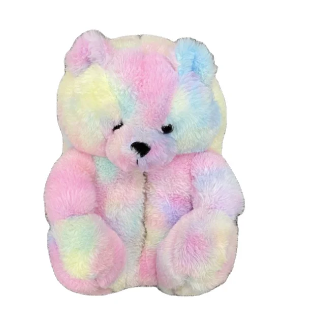 

Spot Teddy Bear Slippers Plush Slippers Home Warm Shoes, Pink