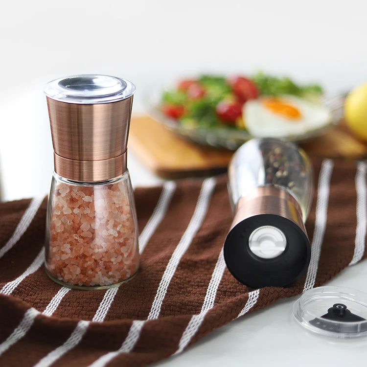 

amazon hot sale electric salt and pepper mill with light / portable stainless steel spice grinder set