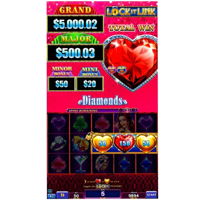 

Lock it link diamonds vertical slot game board/slot machine/Lock it link slot machine, Black