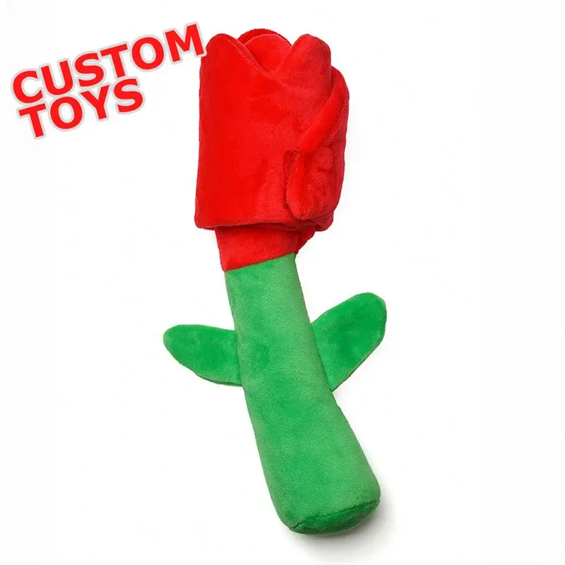 

Hot sale rose durable eco friendly hide and seek indestructable interactive squeaky plush pet dog chew toys
