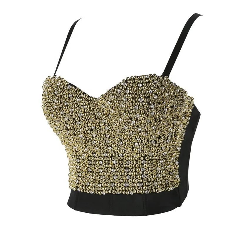 

2021 Luxury shiny rhinestone tank tops sexy bra underwear for stage sexy lingerie bodysuit, Accept customized