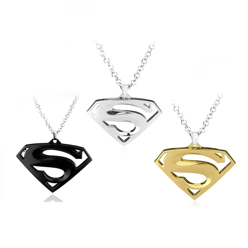 

Super Hero Superman Action Comics S Logo Choker Metal Necklace for Women Men