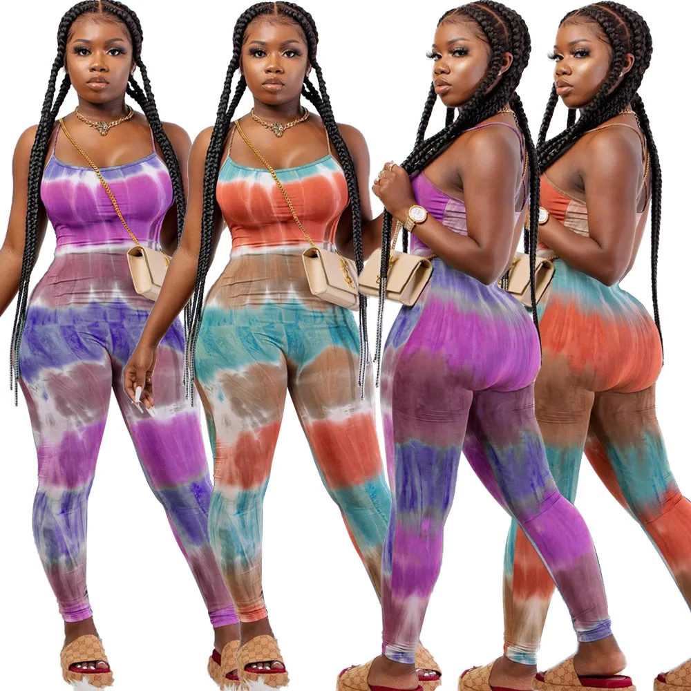 

Women Tie Dye Rompers Jumpsuits And Rompers Ladies Women Summer Bodycon Tye Dye Sexy One Piece Bodysuits Jumpsuits