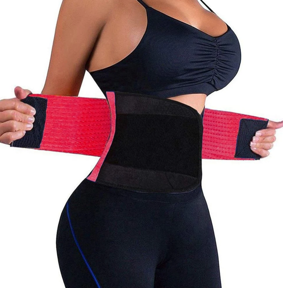 

Adjustable Neoprene Waist Protection Wrap Band Back Lumbar Support Brace Sweet Women Stomach Sweat Waist Trainer Trimmer Belt, Black,red,yellow,pink,blue,rose red,orange,purple