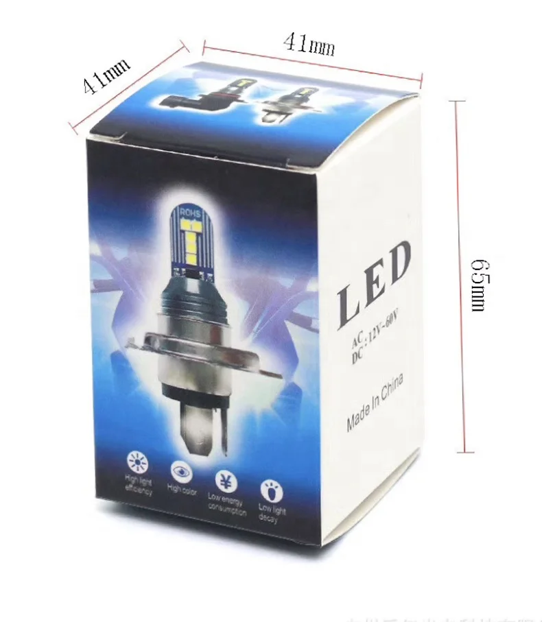 H4 Led Motorcycle bulb12V LED H4 Led Moto Bulbs1000lm Super Bright White Motor Head Lamp Scooter Accessories