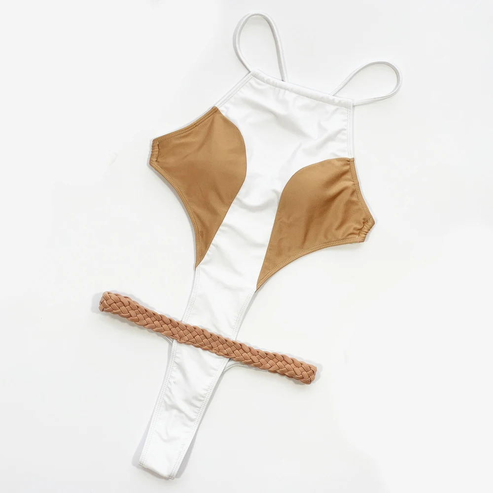 

Custom Private Label String Thong High Cut Plus Size One Piece Swimsuit For Women, Accept customized